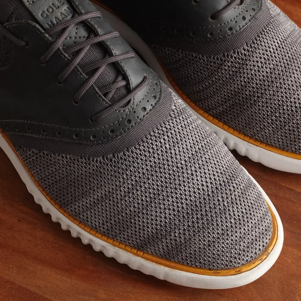 Cole Haan Oxfords Mens SZ 10.5M Gray‎ Knit Saddle Business Comfort Shoes C25308